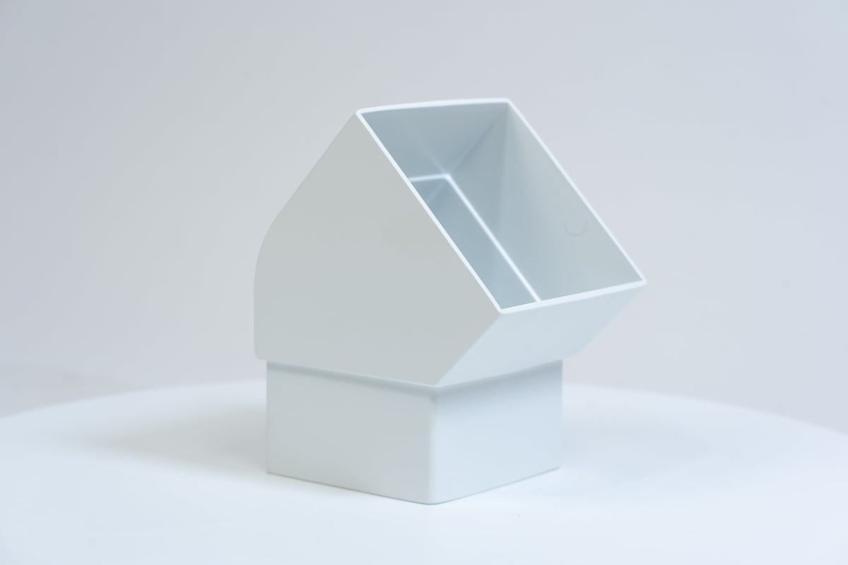 Aluminium HWA Bocht 45° Vierkant 100 mm Wit RAL-9010