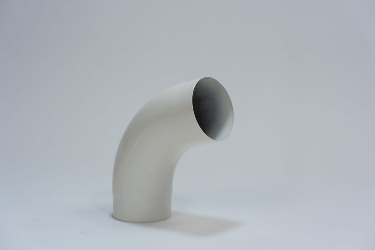 Aluminium HWA Bocht 72° Rond Ø80 mm Crème RAL-9001