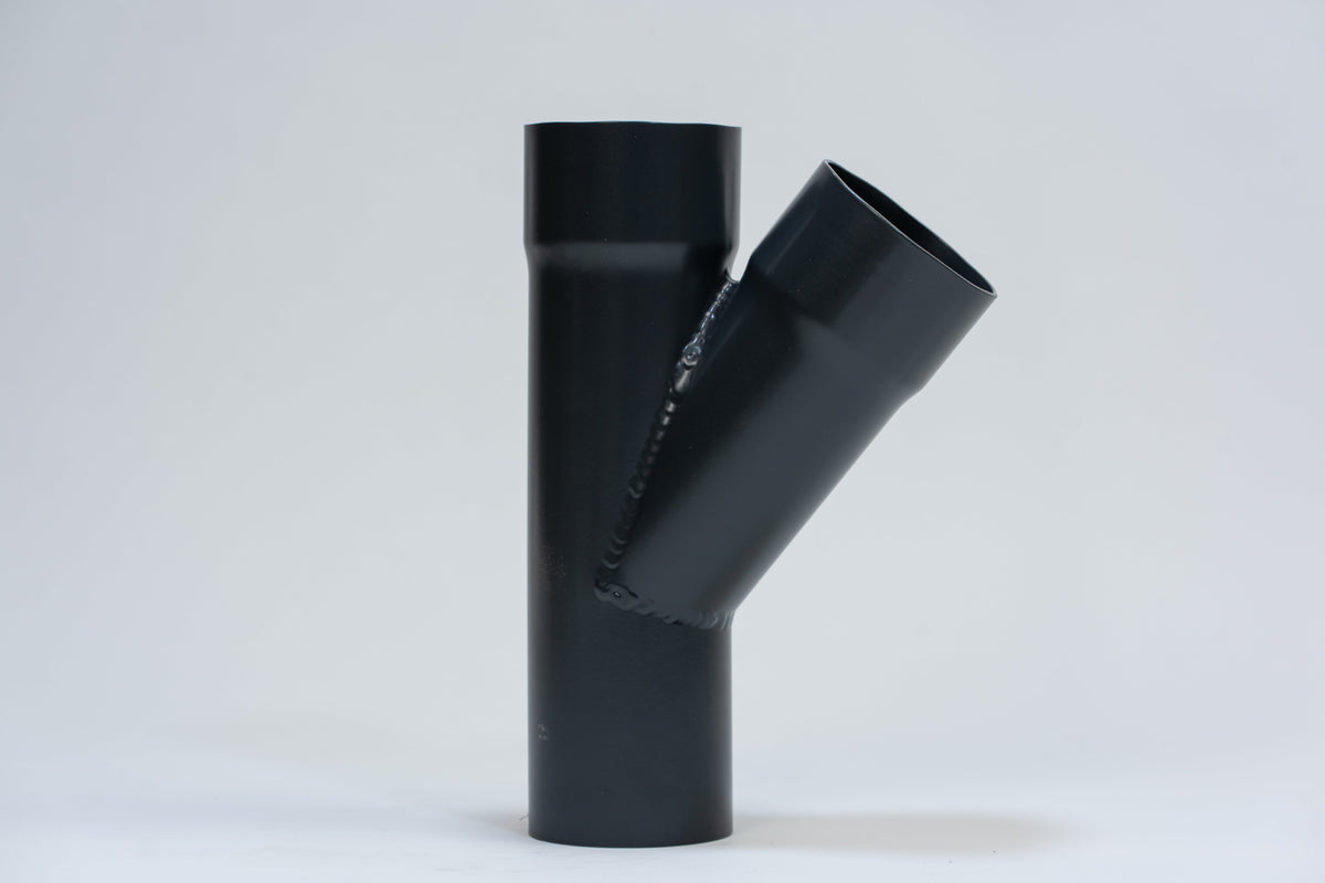 Aluminium HWA T-stuk 40° Rond Ø100 mm Antraciet RAL-7016