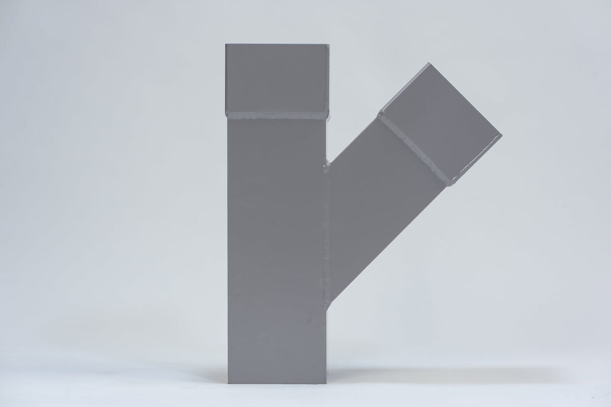 Aluminium HWA T-stuk 45° vierkant 100 mm Grijs RAL-7036