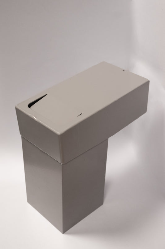 Alu Stadsuitloop Vierkant 100 mm 60x100 mm Diameter 75 mm Grijs RAL-7036