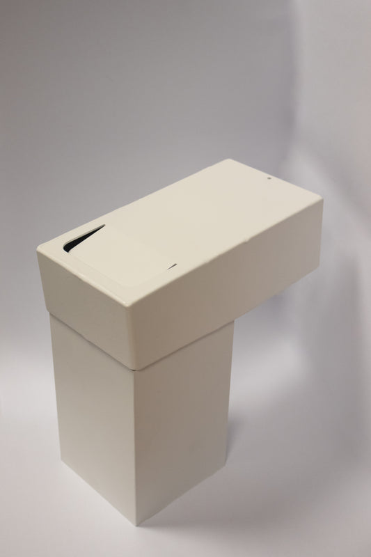 Alu Stadsuitloop Vierkant 100 mm 60x100 mm Diameter 95 mm Wit RAL-9010