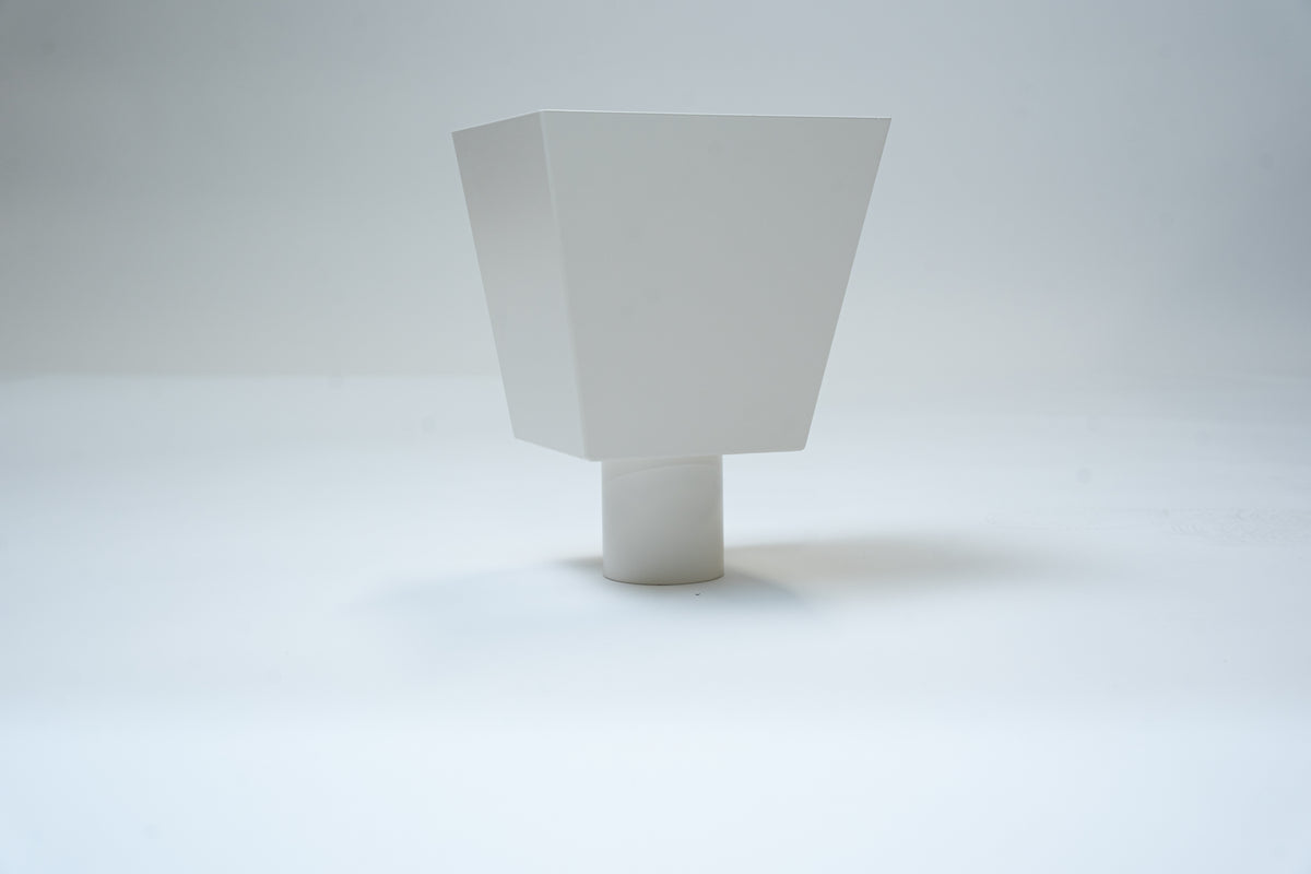 Aluminium Vergaarbak Vierkant 200x250 Ø100mm Crème RAL-9001
