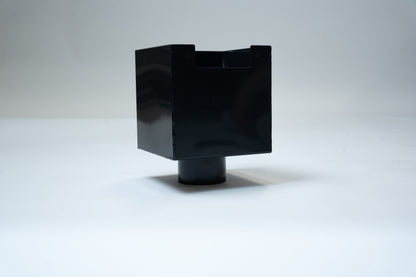 Aluminium Industriële Vergaarbak Vierkant 200x200 Ø100mm Gitzwart