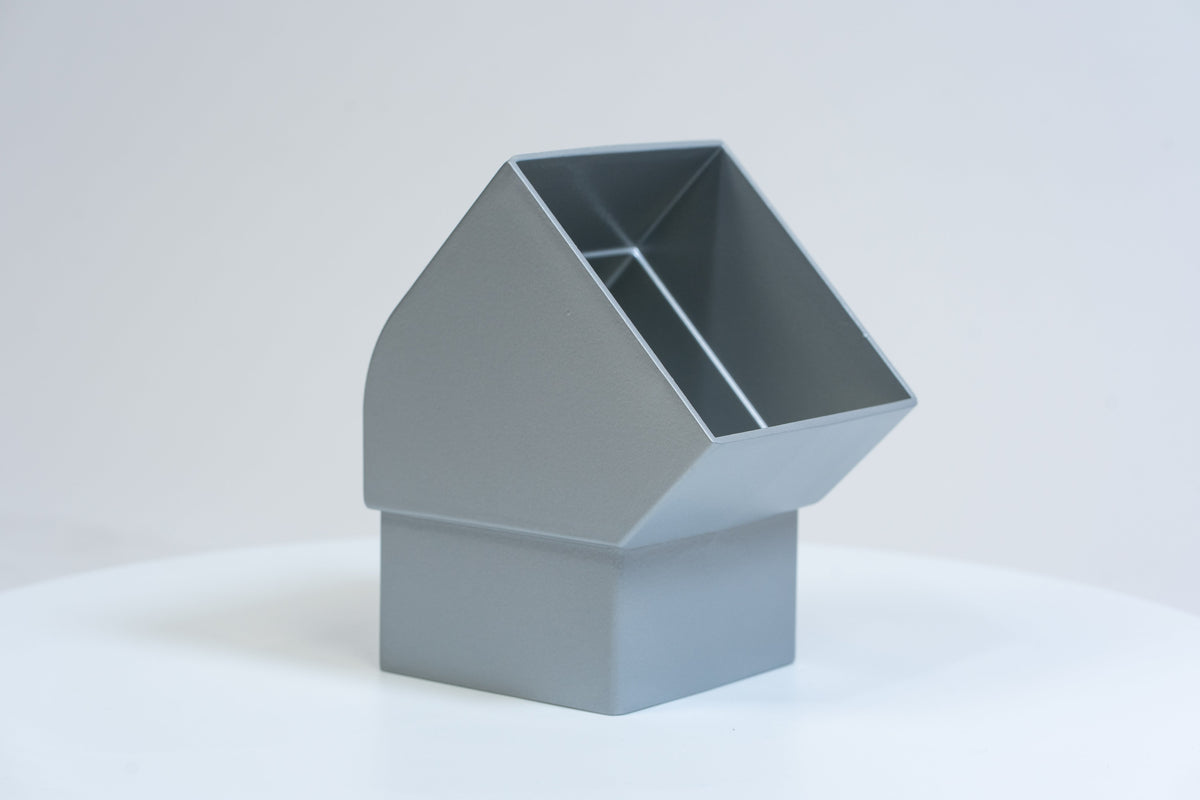 Aluminium HWA Bocht 45° Vierkant 100 mm Zilver RAL-9006