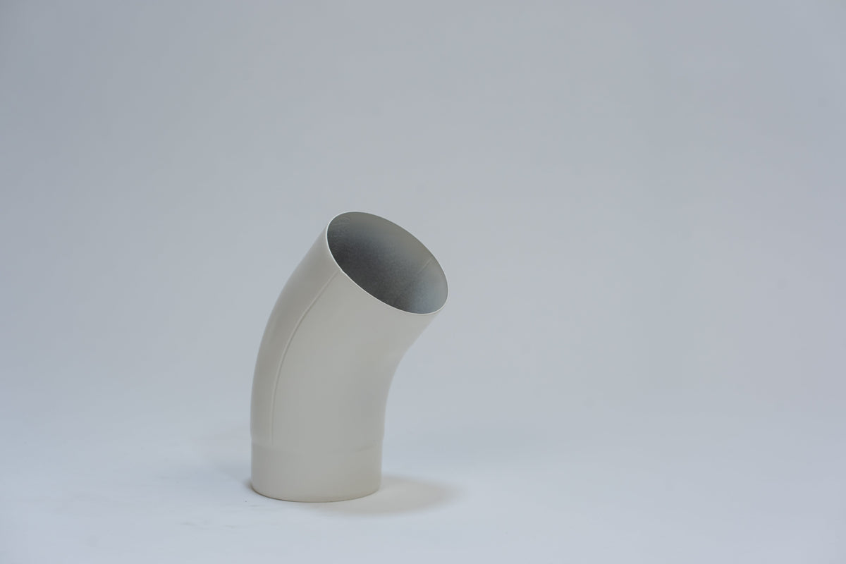 Aluminium HWA Bocht 40° Rond Ø80 mm Crème RAL-9001