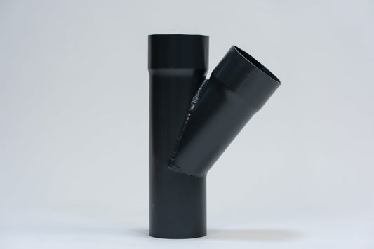 Aluminium HWA T-stuk 40° Rond Ø100 mm Antraciet RAL-7016