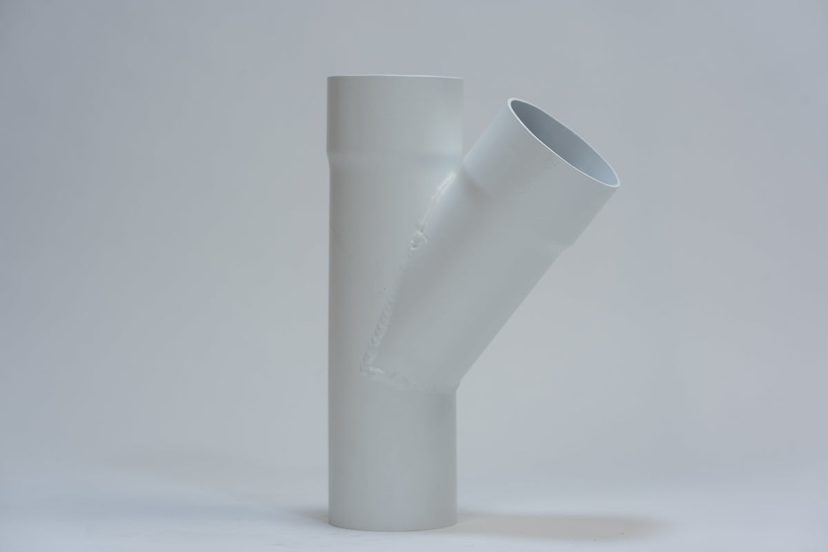 Aluminium HWA T-stuk 40° Rond Ø80 mm Wit RAL-9010
