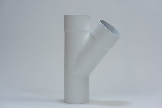 Aluminium HWA T-stuk 40° Rond Ø100 mm Wit RAL-9010