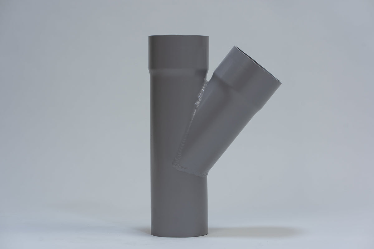 Aluminium HWA T-stuk 40° Rond Ø100 mm Grijs RAL-7036