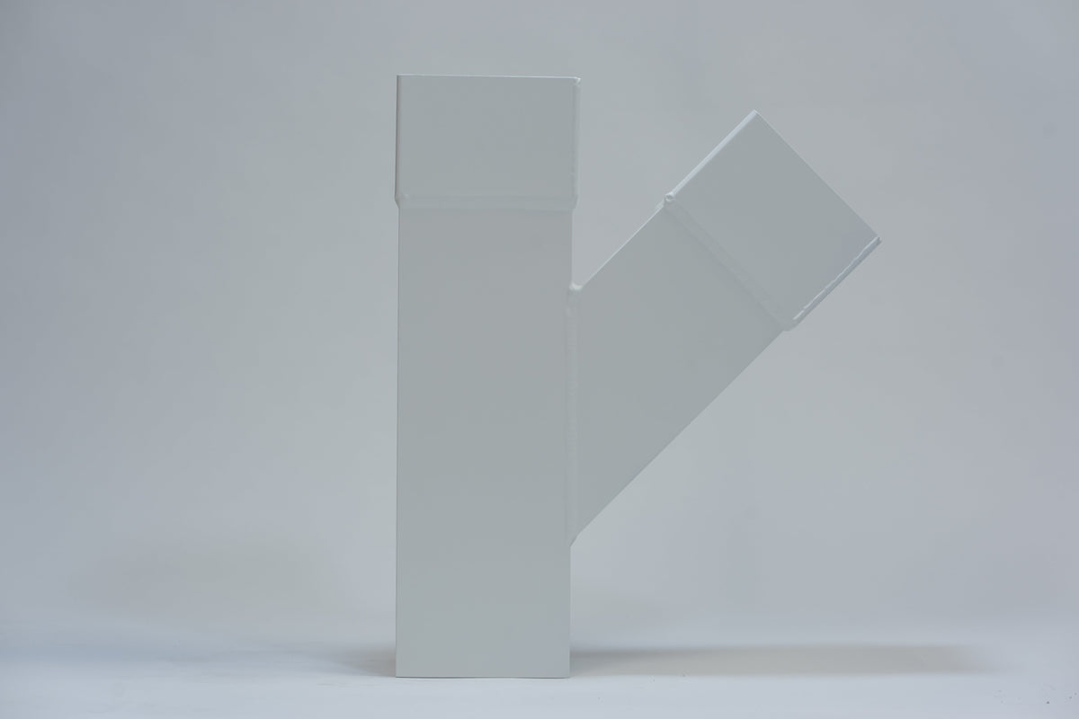 Aluminium HWA T-stuk 45° vierkant 80 mm Wit RAL-9010