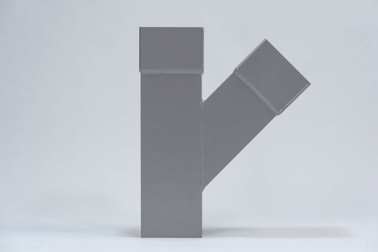 Aluminium HWA T-stuk 45° vierkant 100 mm Grijs RAL-7036