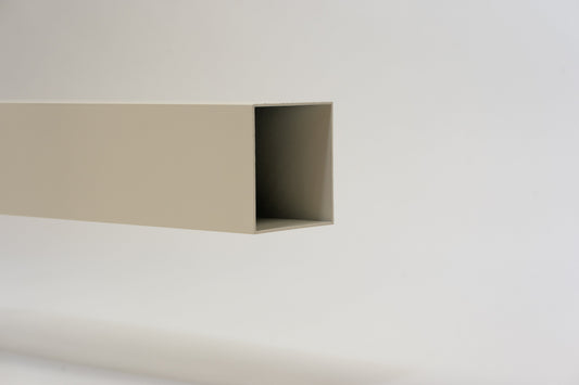 Aluminium HWA Buis Vierkant 100 mm Crème RAL-9001