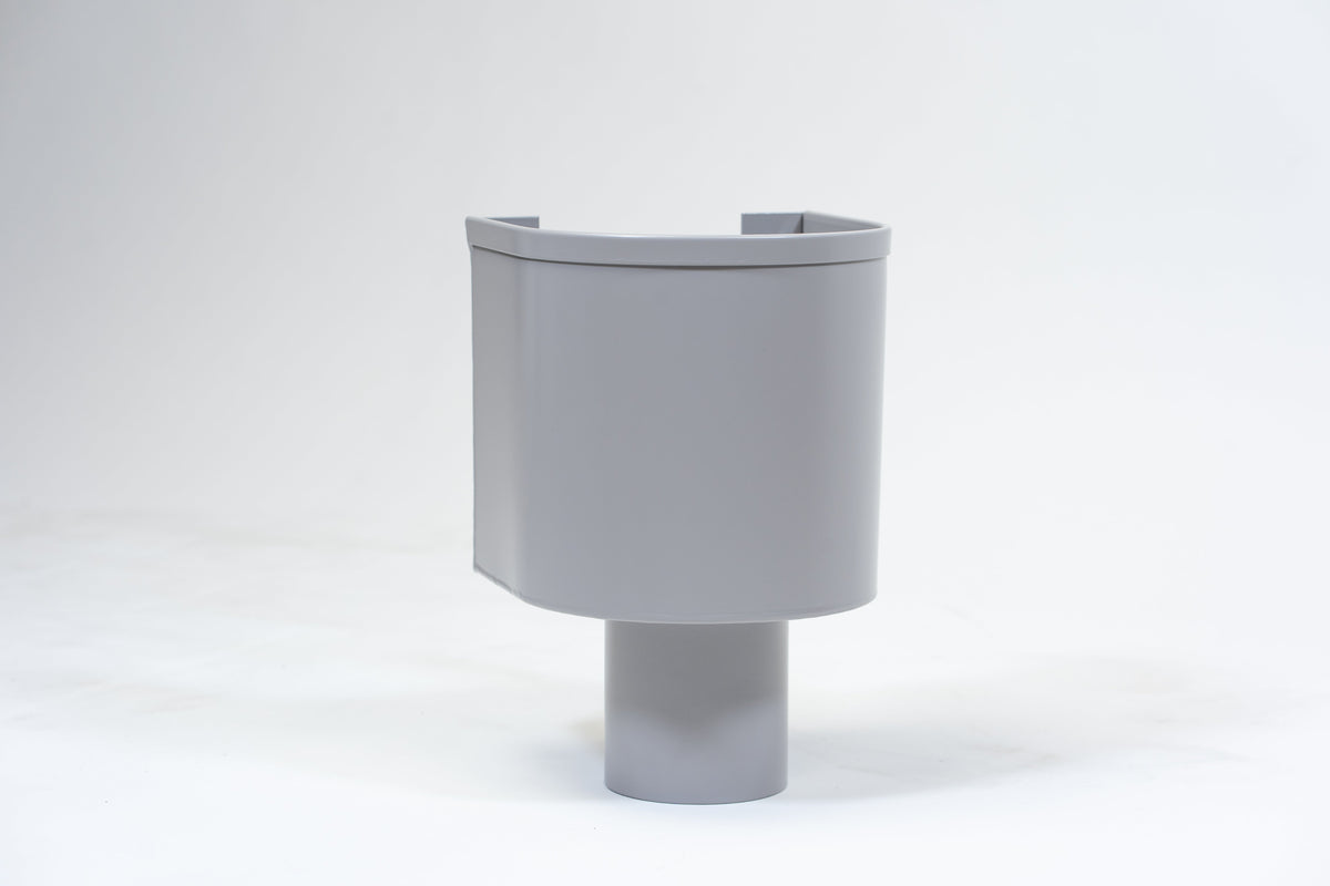 Aluminium Vergaarbak Rond 150x150 Ø100mm Grijs RAL-7036