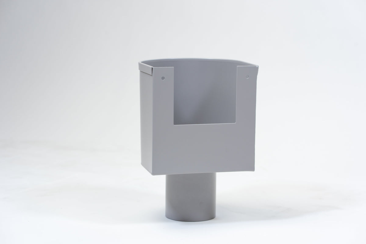 Aluminium Vergaarbak Rond 150x150 Ø100mm Grijs RAL-7036