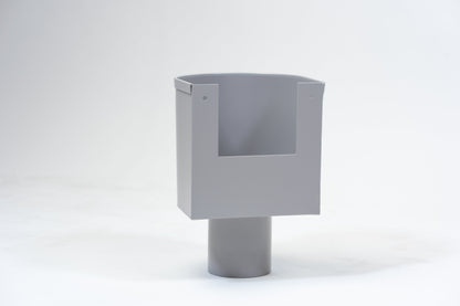 Aluminium Vergaarbak Rond 150x150 Ø100mm Grijs RAL-7036