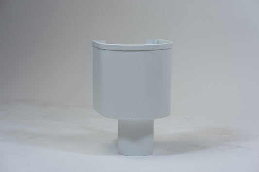 Aluminium Vergaarbak Rond 150x150 Ø100mm Wit RAL-9010