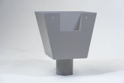 Aluminium Vergaarbak Vierkant 200x250 Ø100mm Grijs RAL-7036