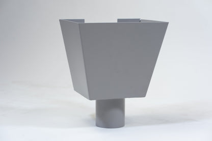 Aluminium Vergaarbak Vierkant 200x250 Ø100mm Grijs RAL-7036